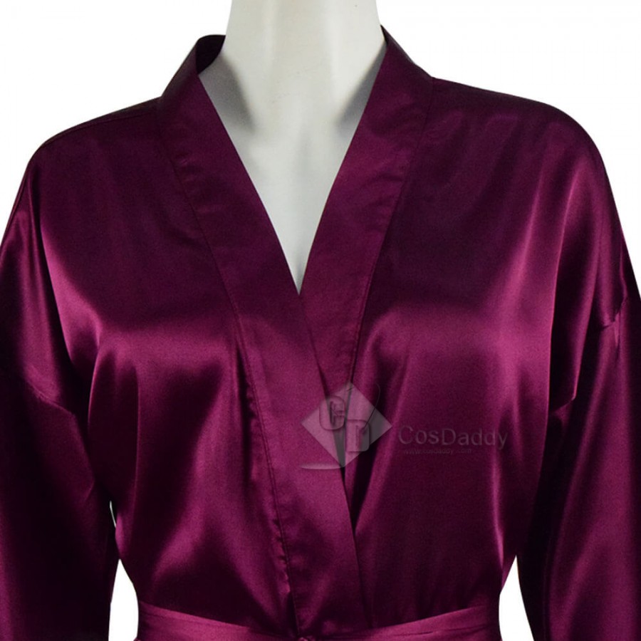 satin robe purple